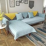 ZBYY Sofa überzug,Couch sofabezug l Form bezug ecksofa schonbezug u Cover 3 sitzer 2 sofaschoner rutschfest couchbezug überwurfdecke sofaschutz Katze hundedecke,2-lightblue-110x110cm