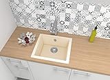 respekta Spüle Küchenspüle Einbauspüle Granit Spülbecken Mineralite 50 x 44 sandbeige