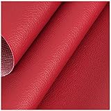 Kunstleder Stoff Kunstleder Lederimitat Lederstoff Polsterstoff Möbelstoff Meterware Bezugsstoff -Polster Kunstleder, Rot, 1,38 × 1 m (4.5ft × 3.3ft) füR Sofa Auto Sitz MöBel Jacken Handtasche