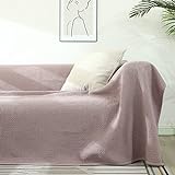 Homxi Bezug Sofa 4 Sitzer,Couchbezug Decke Einfarbig Überzug Sofa Baumwolle Sofa Handtuch Rosa Sofabezug Sitzer 200x260CM