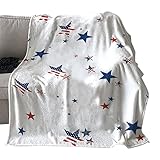 Amerikanische Sternflagge Muster Bettdecke - Sternflagga-Muster-Filz für den Unabhängigkeitstag,Tragbare Gnomes Sofa Dekor 4. Juli Deckendekoration für das Wohnzimmer Jimii