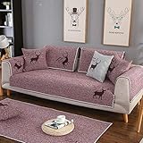 YUTJK Anti-rutsch Sofa Abdeckung, Multi-Size Sofa Schutz schonbezug, Sofabezüge, Sofa Arm Covers, Sofa Überwürfe Für Sofa, Anpassbare gewebte Sofapolster, Für Ledersofas, rot