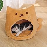ZXER Warmes Katzenbett, gemütlich, Katzenkorb, Katzenliege, Kissen, kleines Hundehaus, sehr weiche Haustiermatte für waschbare Katzenhöhle, Plüschzelt, Betten