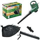 Bosch Home and Garden elektrischer Laubsauger/Laubbläser UniversalGardenTidy 3000 (3000 W,Fangsack 50 l, stufenlose Drehzahleinstellung,zum Blasen,Saugen und Häckseln von Laub, im Karton) Grün,Schwarz