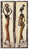 ARTLAND Leinwandbilder auf Holz Wandbild 70x40 cm Hochformat Afrika Fashion Menschen Frau Mode afrikanisch J6LJ