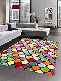 CARPETIA Teppich Design Wohnzimmer Teppich bunt Gemustert Größe 160x230 cm