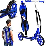 KESSER® Scooter Roller Kinderroller Cityroller Tretroller Kickroller Kickscooter, Design/Shark (Blue)