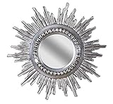 Sonnenspiegel Rokoko Silber Spiegel Antik Sun Mirror Holzspiegel Brocante 60cm cat232 Palazzo Exklusiv
