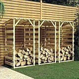 Gecheer 3 STK. Brennholzunterstand Pergolen mit Dach Gerätehaus Kaminholz Unterstand Gartenpergola Holz Unterstände 100x90x200 cm Kiefernholz Imprägniert