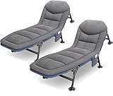 2 Stücke Sonnenliege/Gartenliege Klappbar/Karpfenliege/Feldbett Klappbar Großzügiges Campingliege 210x67x38cm, Liegen Campingbett Gartenliege 6-Bein für Garten, Camping, Reisen, Innenbereich/DraußEn