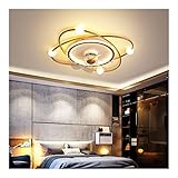 SEYFI Deckenventilator Mit Lichtern Led -Deckenlüfter Mit Lichtern Fernbedienungs Deckenventilatoren Beleuchtung 3 Farbe 3 Geschwindigkeiten Flush Mount Low -Profil Timing Ventilator Lampe Für Schlafz