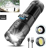 Fwiull Taschenlampen mit 20000 Lumen, Superhelle LED-Taschenlampen mit COB-Arbeitslicht Leistungsstarke Taschenlampe handliche Taschenlampe Taschenlampe LED Aufladbar für Notfälle Camping, Wandern