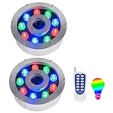 25PCS Eingebettet Pool Scheinwerfer - Ringbrunnenlicht, RGB-Farbwechsel Mit RF-Fernbedienung, LED-Poolbeleuchtung, IP68 Wasserdicht, Mittelloch-Teich-Unterwasserbeleuchtung ( Color : RGB , Size : 6W(1