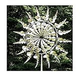 Einzigartige und magische Metall-Windmühle, 3D-windbetriebene kinetische Skulptur, Metall-Wind-Spinner, Rasen-Wind-Spinner für Hof und Garten, Windfänger, Außenterrassendekoration, 35X70cm