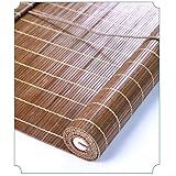 Bambusrollo,Lichtdurchlässig Raffrollo Lichtfilter-Rollo Natürliche Retro Holzrollo Jalousie Seitenzugrollo Sonnenschutz Sichtschutz Rollo für Balkon Garten Pergola (160x220cm)