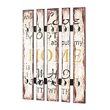 Haku-Möbel 89719 Wandgarderobe, MDF, Stahl, Vintage, 70 x 10 x 100 cm