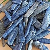 BEDNL Natürlicher Kristall, rau, 100 g, natürlicher Kyanit-Quarz, poliert, dünne Scheibenform, Blaue Kristalle, getrommelter Kies, Edelstein for Aquarium-Dekoration, Natursteine PEIQIYIN