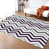 Bereich Teppich Minimalistische Lila-Graue Ripple-Gestreifte Moderne Chevron-Linie Teppiche Pflegeleichte Matten Personalisiert Matte Für Haustür Flur Schlafzimmer 120X160Cm