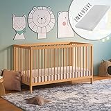 Kids Collective Babybett Kinderbett Gitterbett 60 x 120 | 70x140 cm höhenverstellbar & herausnehmbare Sprossen, mit Matratze | Buchenholz Natur sehr stabil Made in Europe 120 x 60