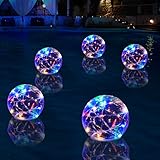 Cootway Solar Schwimmende Pool Beleuchtung, 10 cm Solar Lichter für Pool, Solar Schwimmkugel Pool Licht, IP68 wasserdichte für Pool,Teich(1 Pcs)…