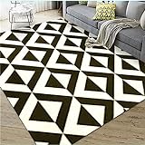 Kunsen Teppiche Wohnzimmer Minimale geometrische Anti-Rutsch Teppich läufer Flur schwarz Teppich rutschfest Schallabsorbierend120x200CM