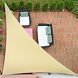 UIRWAY Sonnensegel Dreieck 5 x 5 x 5m Markisensegel, 95% UV-Schutz, Atmungsaktiver Sonnenschutz für Terrasse, Garten, Pergola, Hinterhof – Sand Farbe