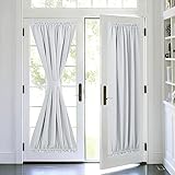 Devola Scheibengardinen Lang Tür Blickdicht French Türvorhang Küchengardine Modern Türgardine Balkontür Taschen Vorhang Verdunklungsvorhang Kurz BxH 64x183cm Weiß 1 Stück