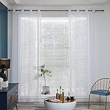 SOMFIUI Gardinenschal Voile Weiss Transparent Gardinen mit Ösen Vorhänge Gardinen Weiß Gardinenschals Vorhang Sheer Curtains Fertigvorhang Schlafzimmer Kinderzimmer Büro 2 Stücke 260x140 cm