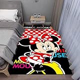 PUREUV Anime Micky Maus Kinderteppich, Schlafzimmer, Haus, Wohnzimmer Teppich, Hochzeit Fußmatte, Rutschfester Teppich Geschenke A78 90×150Cm