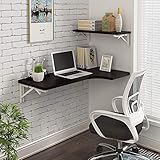 Leaf-Schreibtisch, Schreibtisch, L-förmiger Schreibtisch, Klapptisch, Wandmontage, Arbeitstisch, Organizer, Klapptisch, Eck-Computertisch, Esstisch (schwarz 100 x 60 x 40