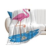 GGZONE Kuscheldecke Fleecedecke Sofadecke Couchdecke Wohndecke Flauschige Decke Für Jungen Und Mädchen Pink Flamingo(7)
