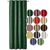 JEMIDI Vorhang Blickdicht 140x245cm - Gardine mit Kräuselband Universalband - 100% Polyester Schal lang für Wohnzimmer Schlafzimmer - dunkelgrün