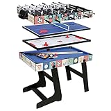 HLC Tischkicker Spieltisch Multigame Spieletisch 4 in 1 Zusammenklappbar Multi Spieltisch Kinder Spieltisch mit Kickertisch Billardtisch Tischtennis Hockeytisch 121.5x61x81.5 cm