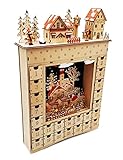 Wichtelstube-Kollektion XL LED Adventskalender Holz beleuchtet zum befüllen Weihnachtsabend Lichterbogen Schwippbogen Weihnachten