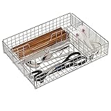 RWRAPS Schubladen-Organizer aus Metall für Utensilienhalter, Besteckkasten, Schubladenteiler, Organizer für Besteck, Besteck, Messer in Küche, Schlafzimmer, Wohnzimmer (30 x 18 x 9 cm)