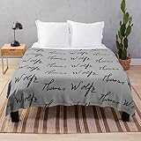 KOBONA Kuscheldecken 100x150cm Fleecedecke Weich und Warme, Graue Zeichen Decke Gedruckte Fleecedecke Weich Wohndecke Tagesdecke Sofadecke zweiseitige Decke Sofa & Bett