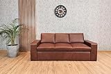 Quattro Meble Echtleder 3 er Sofa Atlanta FS Ledersofa Echt Leder Granada Couch Farbauswahl !!! Version ohne Schlaffunktion (Breite 200 cm)