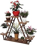 SXDHOCDZ Multifunktionaler Blumenständer aus Holz für den Innenbereich, Wohnzimmer, bodenstehend, dreieckig, Balkon, fleischiger Blumentopfständer