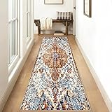 Teppich Läufer Flur rutschfest 40x100cm Küchenläufer Waschbar Modern Orange Beige Korridor Teppichläufer Lang Küchenteppich Für Küche Wohnzimmer Schlafzimmer Teppichläufer Meterware Anpassbar