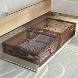 SXHEYUY Unterbettkommode Unterbettbox mit Rollen, Aufbewahrungsbox mit Rollen, Unterbettkommode mit Rollen, Unterbettbox Unterbett Aufbewahrungsbox Deckel geteilt, mit Clip-Verschlüssen,Weiß,20cm