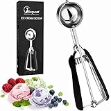 Bugucat Eisportionierer 6cm, Cookie Scoop Set Poliert Edelstahl Ice Cream Scoop Eiscremelöffel mit Auslöser,Eislöffel Keksportionierer Speiseeislöffel für Obst Eiscreme Plätzchen Teig EIS