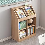 3-stufiges Offenes Regal zur Aufbewahrung, Stabiles Bücherregal mit Aufbewahrung, Kinder Boden Bücher und Zeitungen Display Regale, Klassenzimmer-Büro-Gitter Organizer ( Color : Original wood , Size :