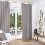 Beautissu 2er Set Gardine Thermovorhang Amelie 140x245 cm Grau - Kräuselband Gardinen mit Kälteschutz & Wärmeisolierend - Thermogardine mit Universalband, Verdunkelungsvorhang Wohnzimmer