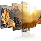 murando - Bilder Landschaft Gebirge 200x100 cm Vlies Leinwandbild 5 tlg Kunstdruck modern Wandbilder XXL Wanddekoration Design Wand Bild - Natur Berge c-B-0056-b-m