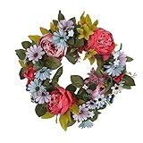 Factorys Eleganter dekorativer Blumenkranz, perfekt für die Inneneinrichtung Naturmaterialien Dekorieren (Watermelon Red, One Size)