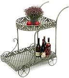 DanDiBo Servierwagen Metall 93979 Küchenwagen 70 cm Rollwagen Hausbar Teewagen Vintage Antik