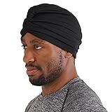 CHARM Krepp Twist Turban Unisex - Boho Kopftuch Arabische Sikh Kostüm Festival Schwarz