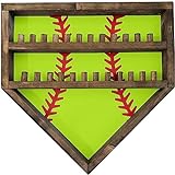 Gvqng Baseball-Vitrine, Personalisierter Baseball Meisterschaftsring Displayhalter, Softball-Ringhalter aus Holz Schaukasten, Souvenir und Ausstellung von Sammlerstücken,Grün