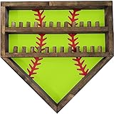 Gvqng Baseball-Vitrine, Personalisierter Baseball Meisterschaftsring Displayhalter, Softball-Ringhalter aus Holz Schaukasten, Souvenir und Ausstellung von Sammlerstücken,Grün