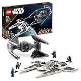 LEGO 75348 Star Wars Mandalorianischer Fang Fighter vs. TIE Interceptor Set, Starfighter Spielzeug zum Bauen für Kinder mit 3 Minifiguren, Droide und Dunkelschwert